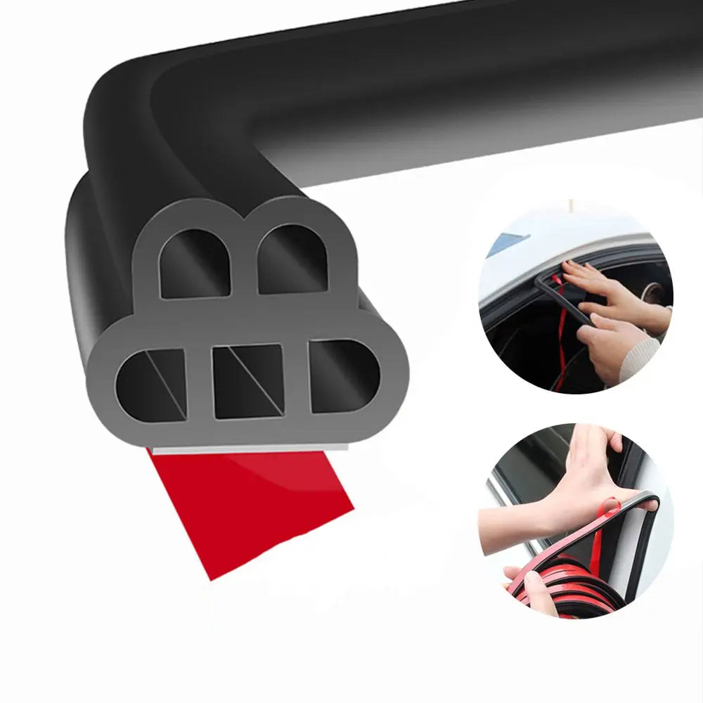10m Silicone Car Door Seal Strip Weatherstrip Double Layer