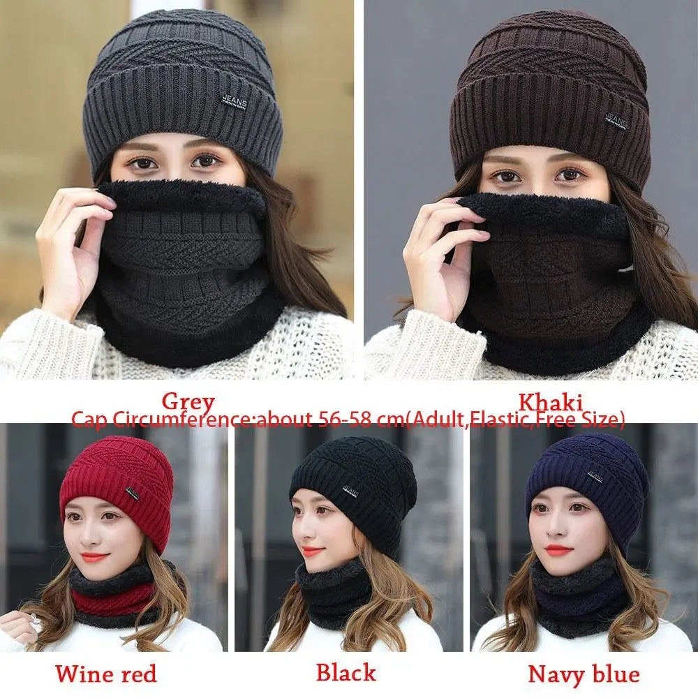 Thermal Knit Beanie & Scarf Set – Unisex 2-in-1 Winter Hat
