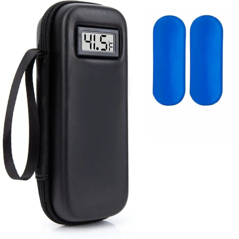 Insulin Cooler Travel Case with Thermometer | Insulated Bag