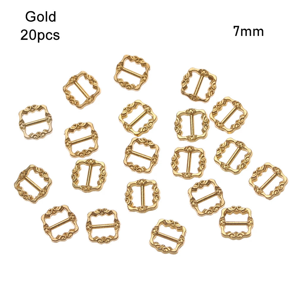 Mini Metal Tri-Glide Doll Buckles 20/40pcs – DIY Bag & Belt