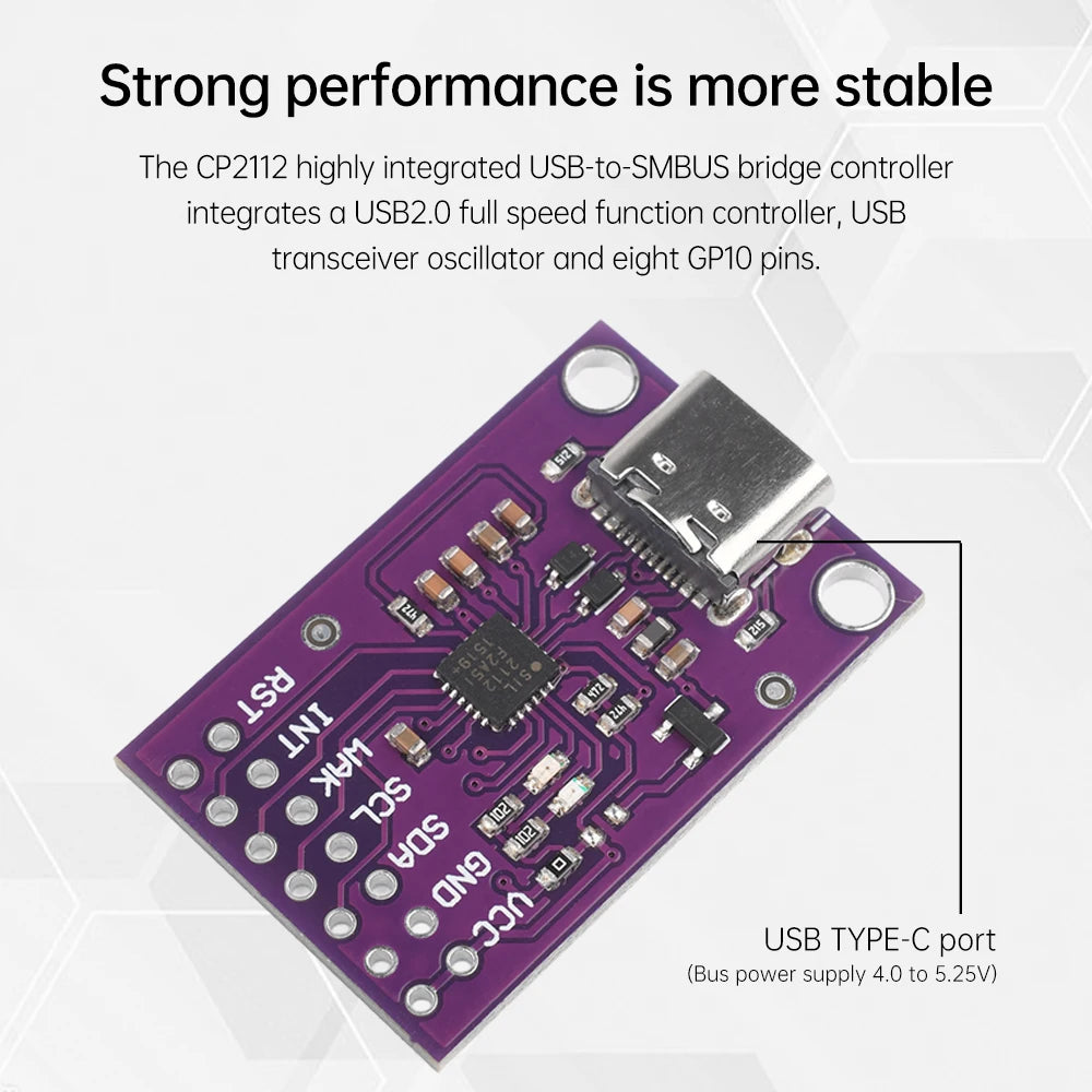 CP2112 USB to SMBus I2C Module – CCS811 Debug Board Type-C