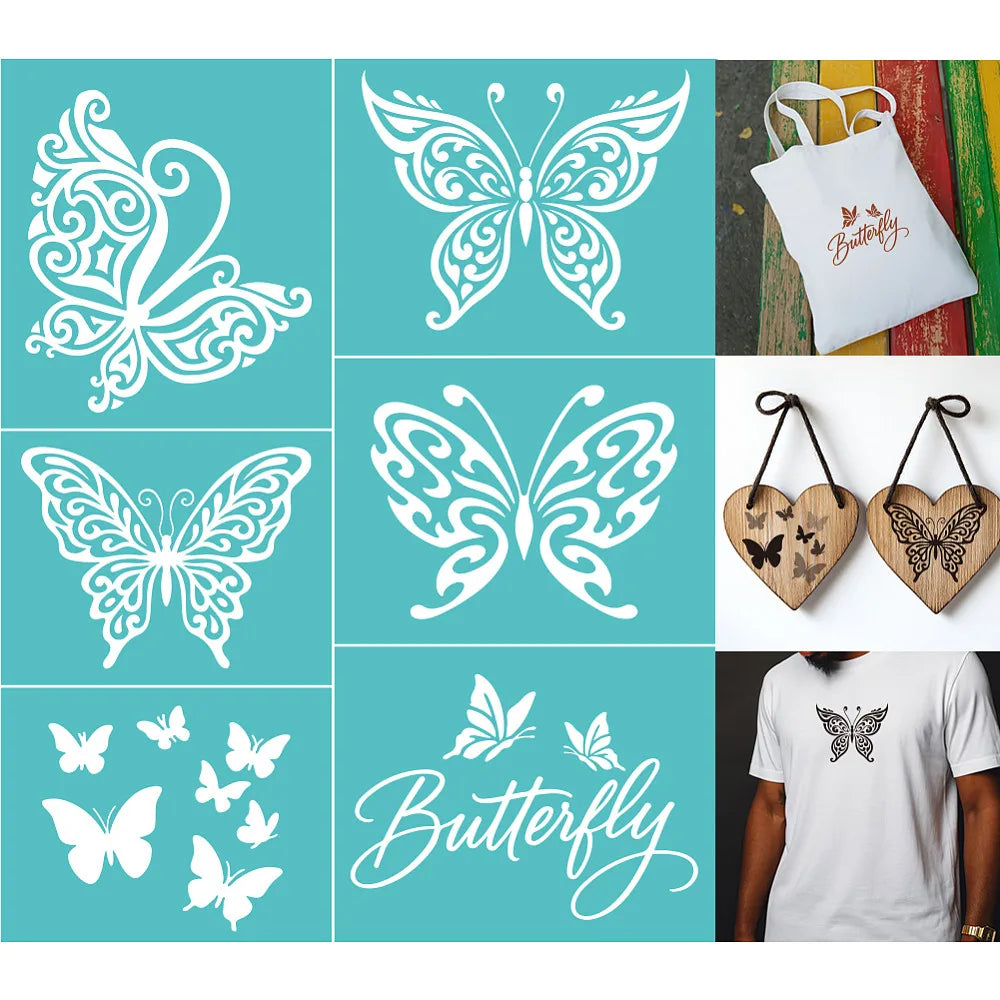 Butterfly Silk Screen Stencil – Self-Adhesive 2-Pack | DIY Craft