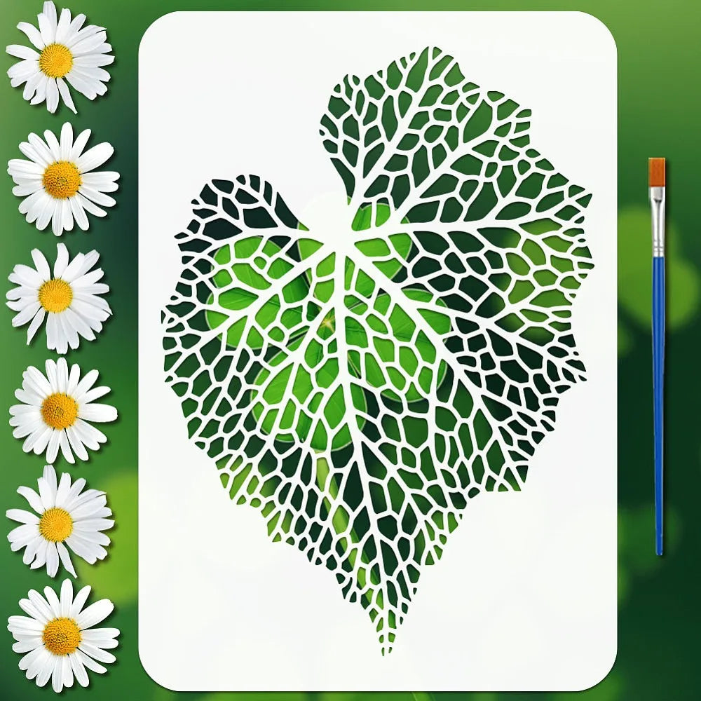 PET Hollow Leaf Stencil A4 – DIY Scrapbook & Painting Art