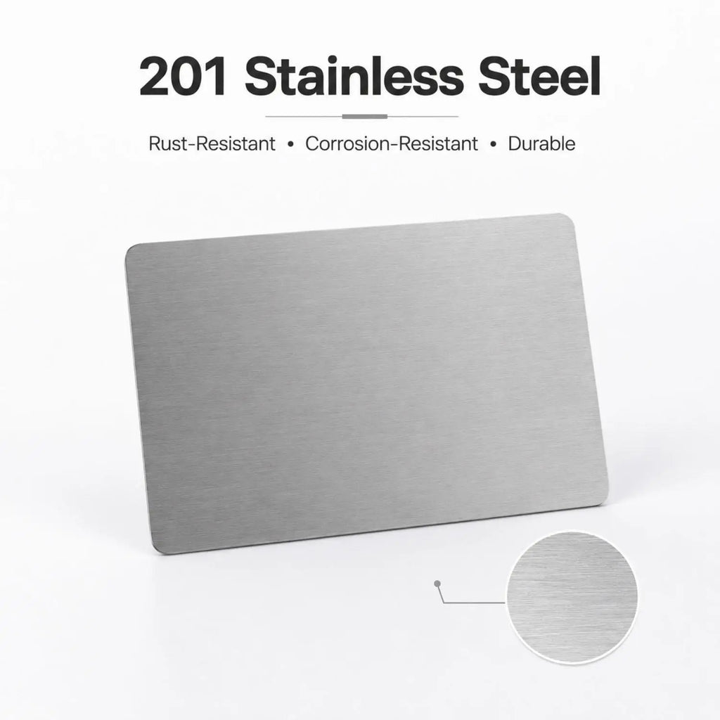 Stainless Steel Blank DIY Metal Business Cards – 5-Pack