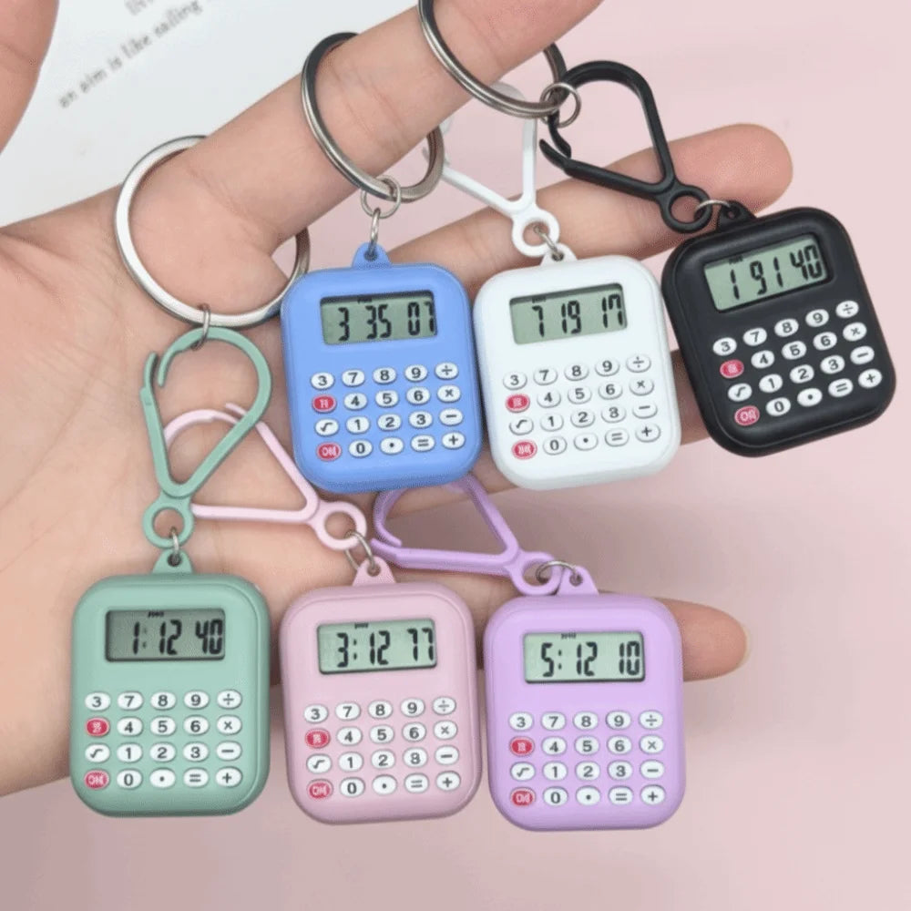 Mini Keychain Calculator – Portable 8-Digit Silent Button