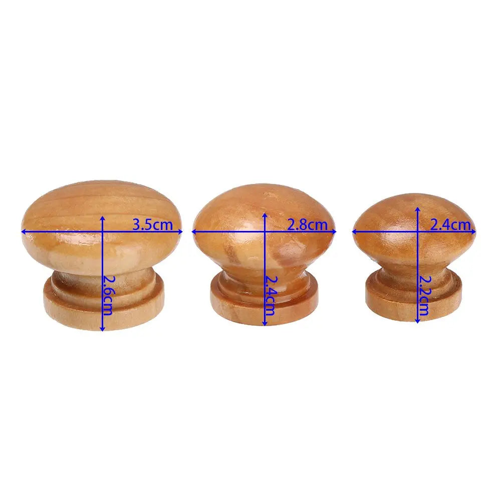 10-Pack Round Natural Wood Cabinet Knobs & Drawer Pulls