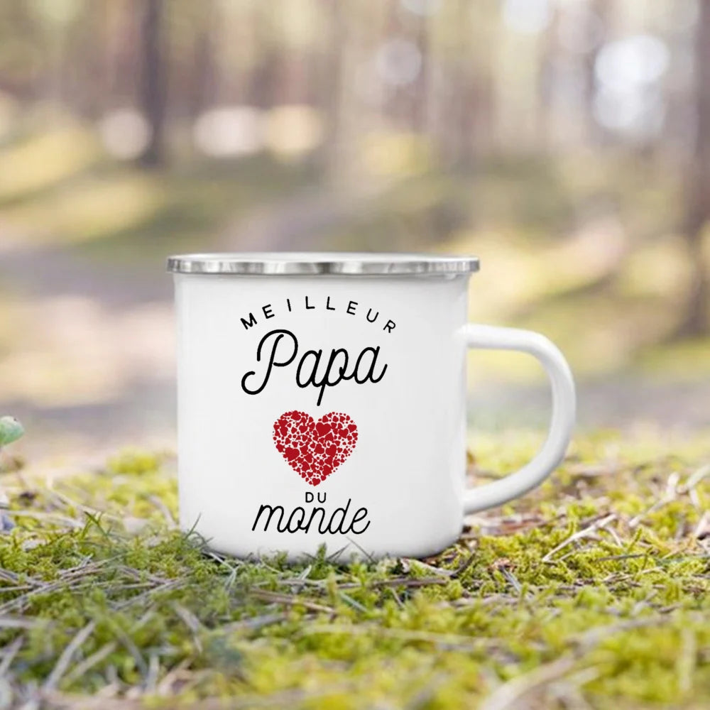 Best Dad Mom Uncle Auntie Printed Enamel Mug – Family Gift