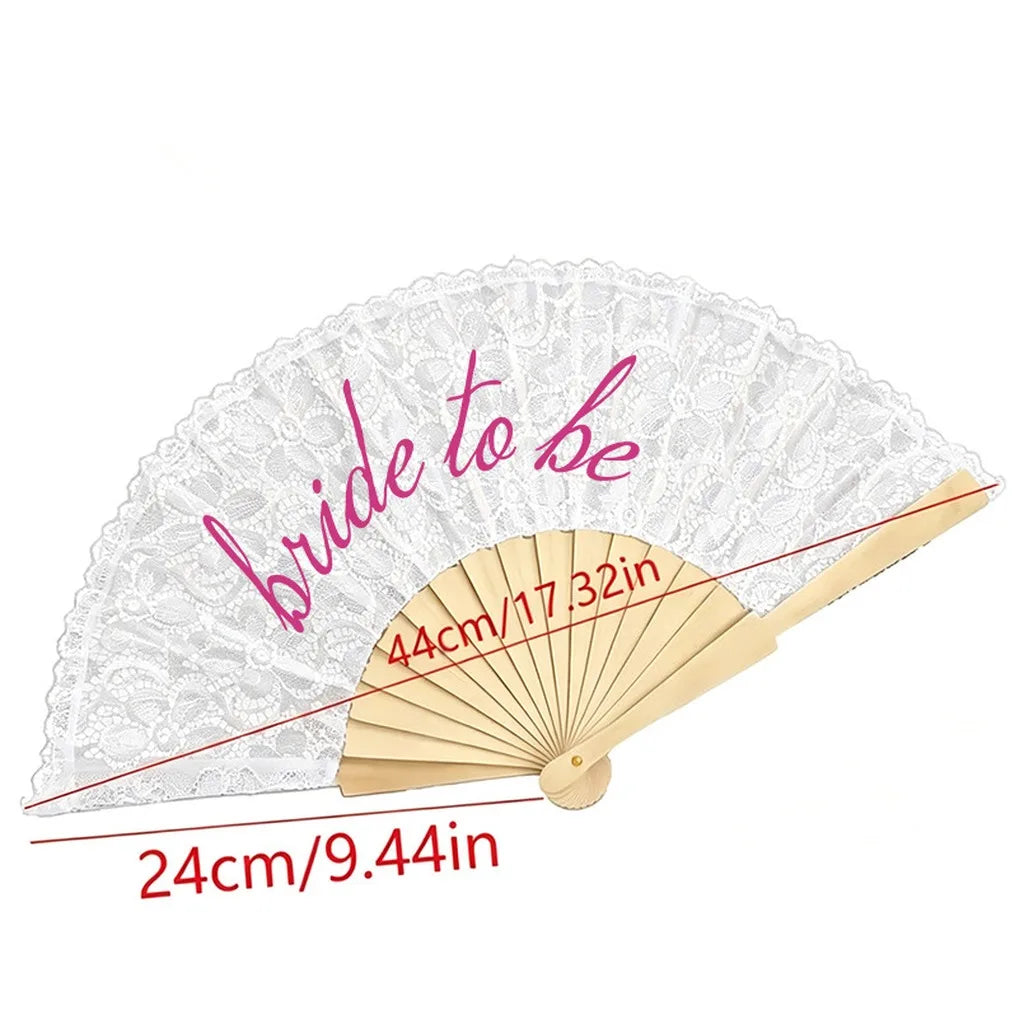 Wooden Lace Handheld Fan – Wedding & Bridal Shower Party