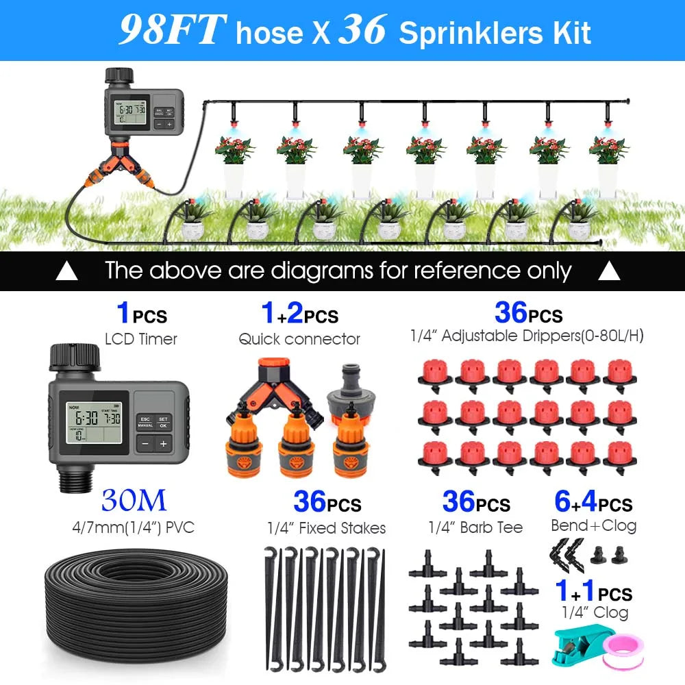 LCD Timer Drip Irrigation Set – Automatic Garden Watering System