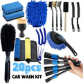 Car Interior Detail Cleaning Brush Set – 16/20 Piece Kit
