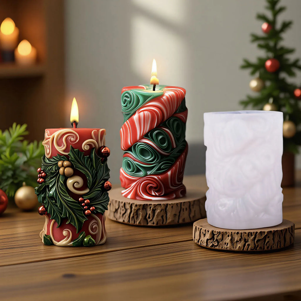 Christmas Cylinder Silicone Candle Mold | DIY Aroma Craft