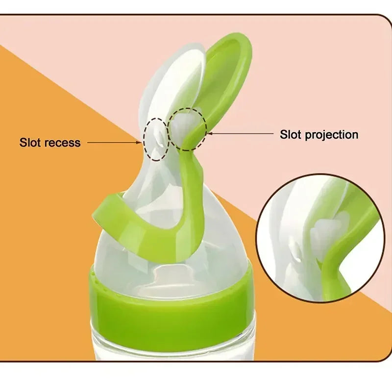 Baby Silicone Squeeze Spoon Feeder | BPA-Free Food Training Tool
