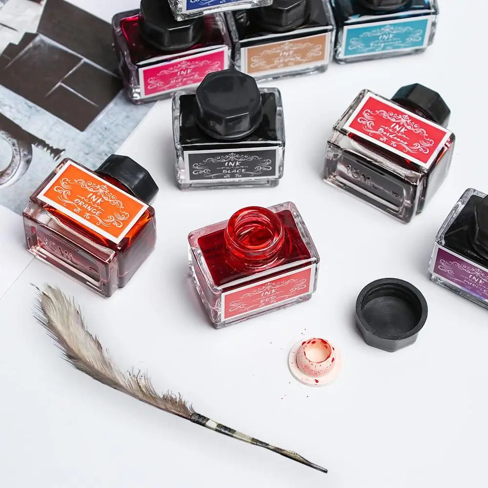 Carbon-Free Fountain Pen Ink 15ml – 10 Vibrant Colors