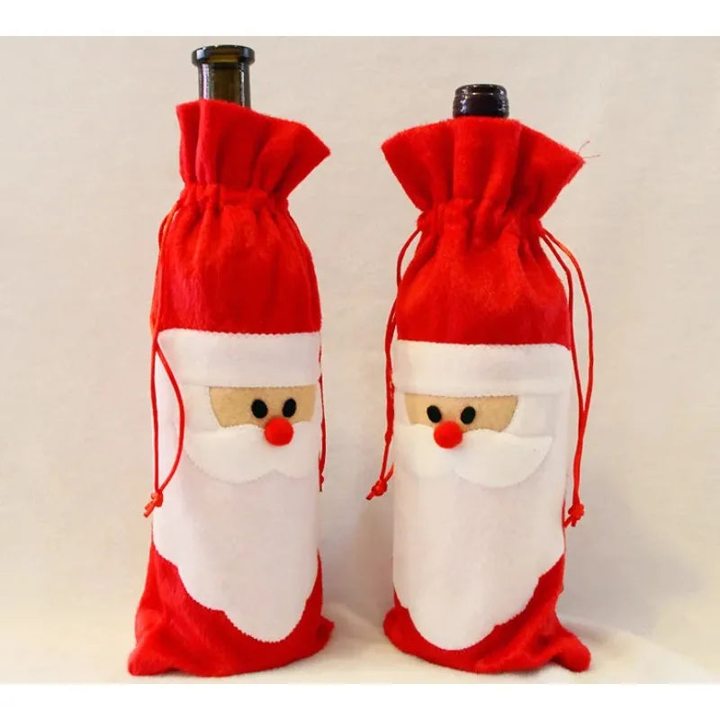 Santa Claus Wine Bottle Cover Bag | Christmas Table Decor