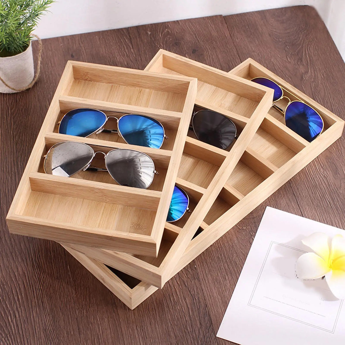 Wooden Glasses Display Stand – Eyeglass & Sunglasses Organizer