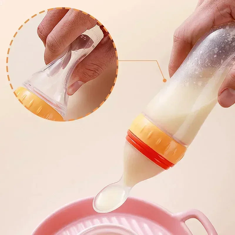 Baby Silicone Squeeze Spoon Feeder | BPA-Free Food Training Tool