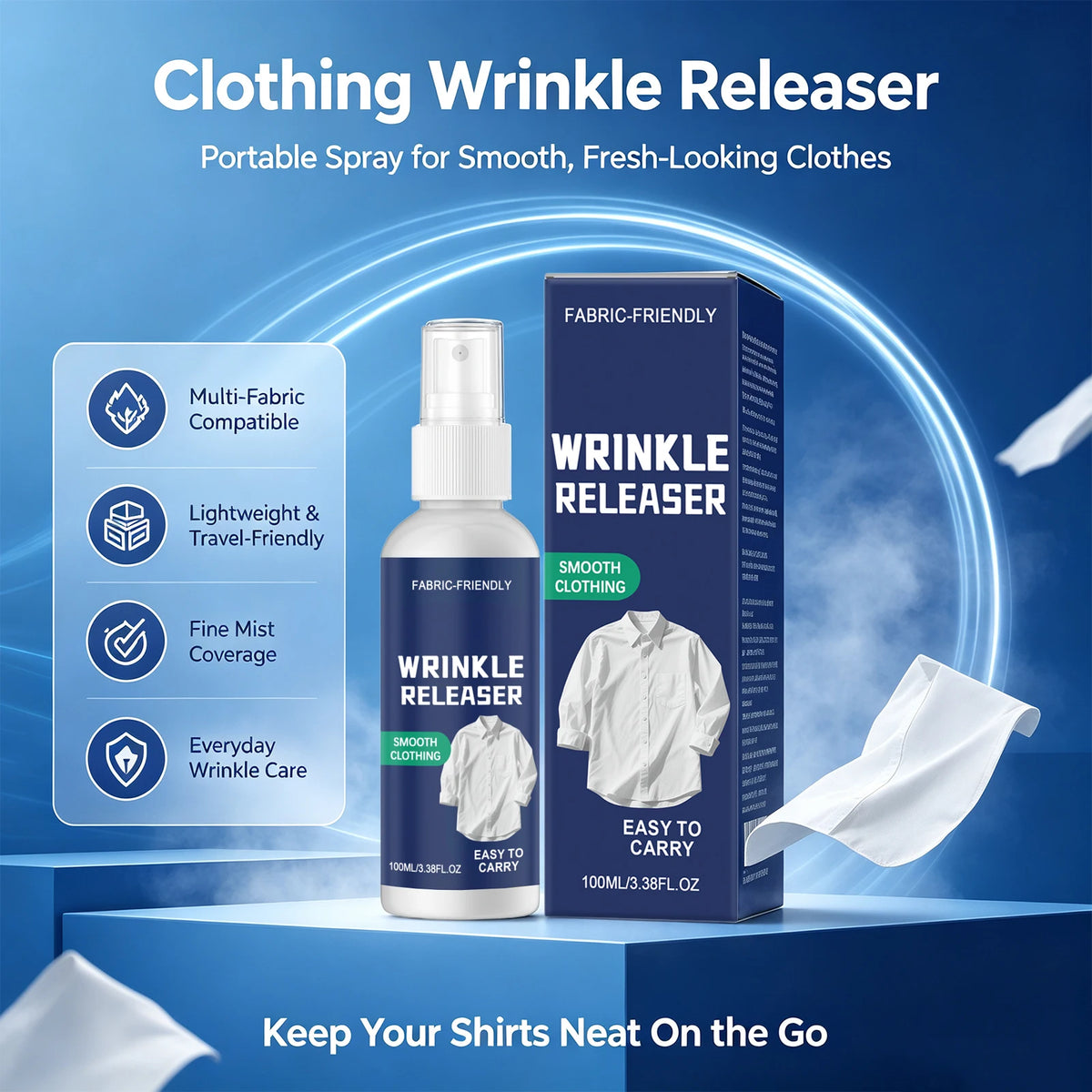 Wrinkle Release Spray – Fine Mist Fabric Smoother 100ml