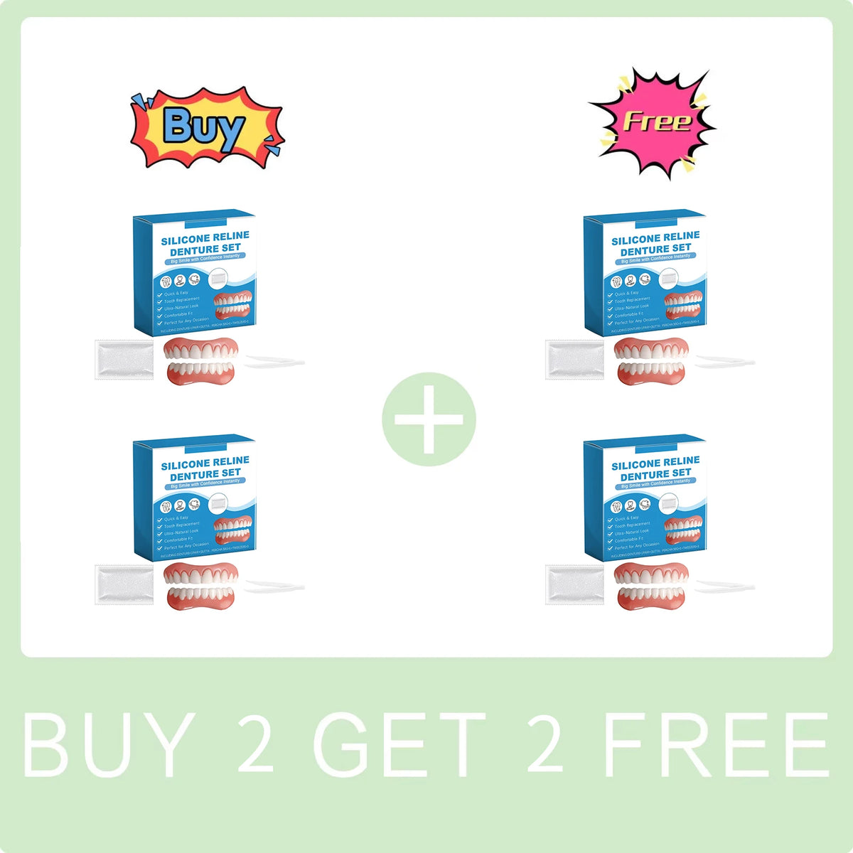 Silicone Soft Denture Reline Kit – Upper & Lower Set