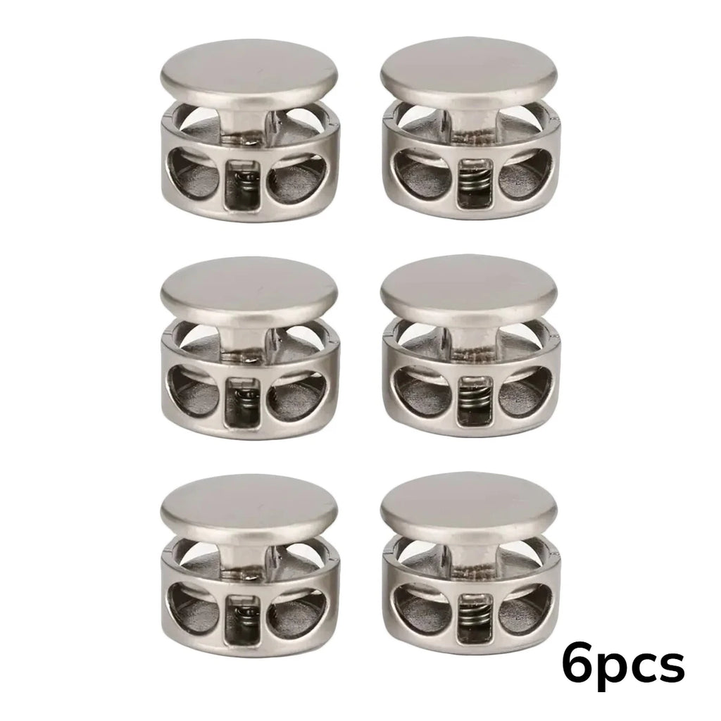 6-Pack Spring-Loaded No-Tie Shoelace Locks | Metal Clips