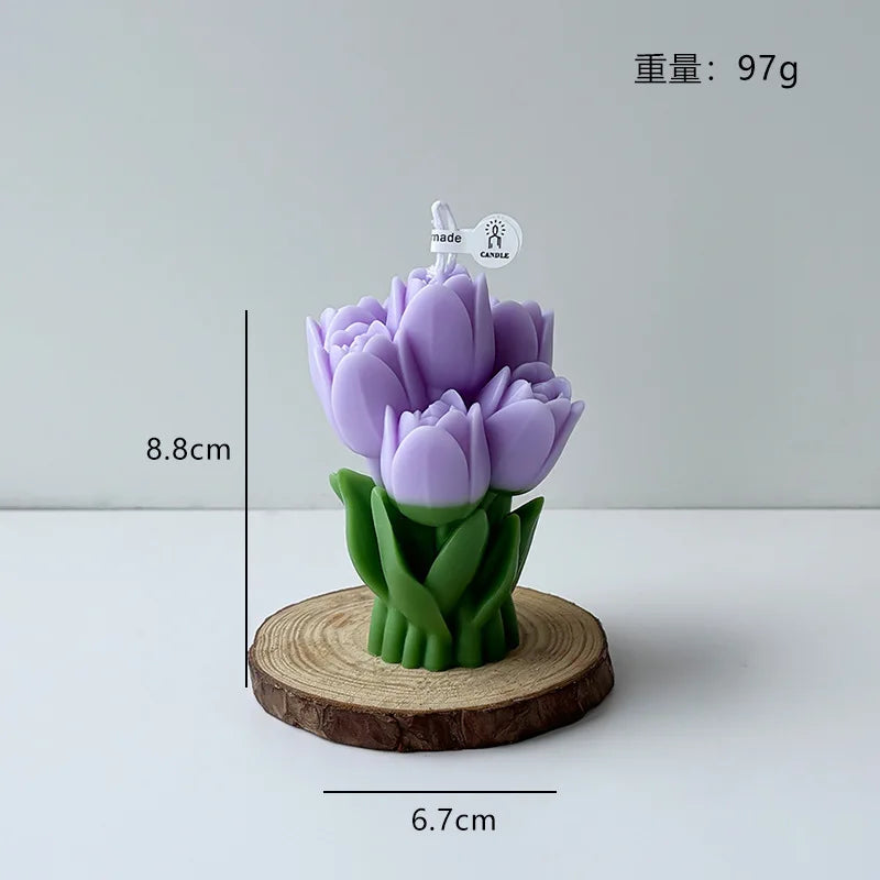 Tulip Bouquet Aromatherapy Candle – Floral Home Décor Gift