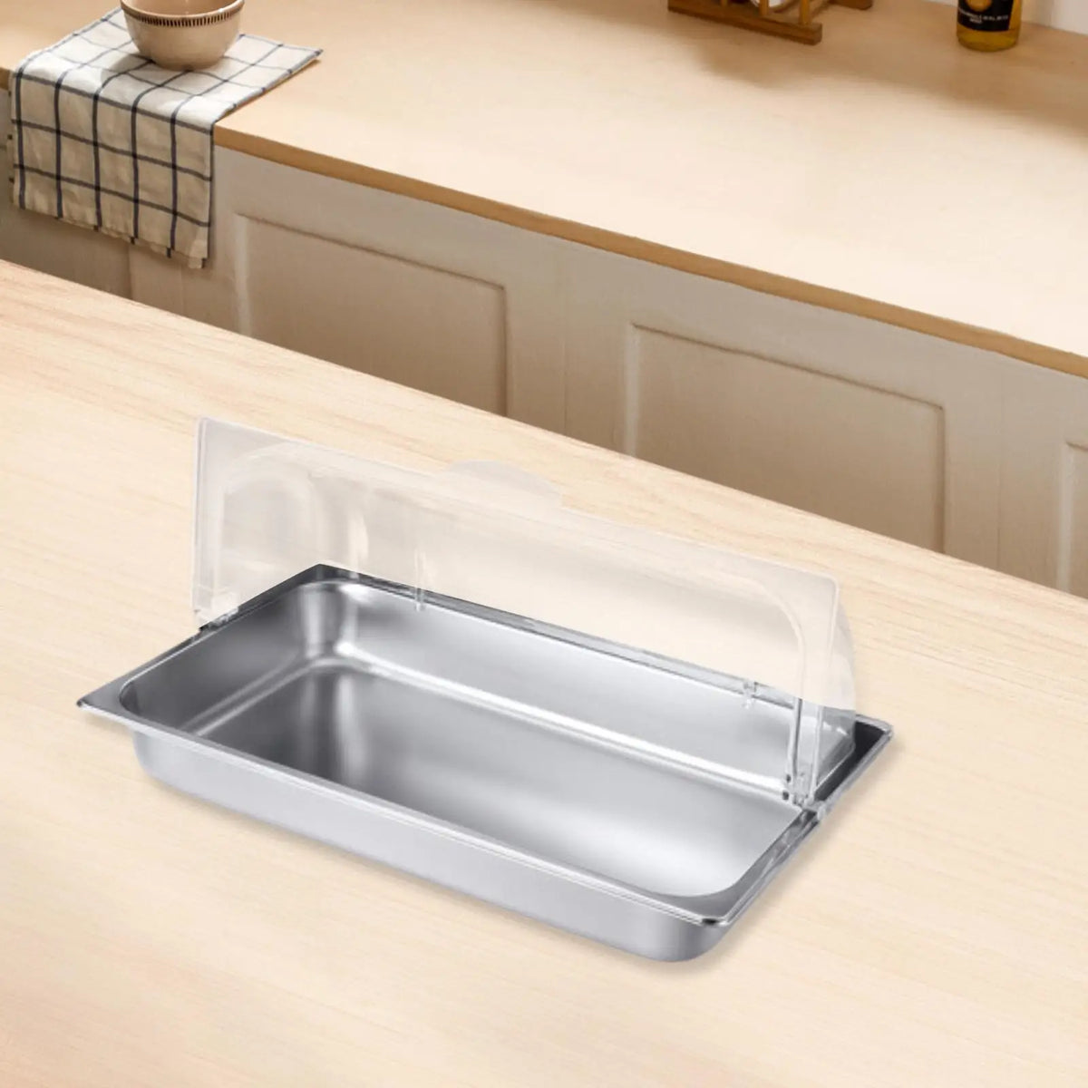 Stainless Steel Buffet Chafing Dish with Flip Lid & Ice Packs