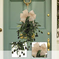Artificial Olive Leaf Teardrop Swag Wreath | Spring Home Decor