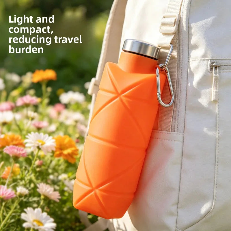 Collapsible Silicone Water Bottle with Carabiner | 750ml