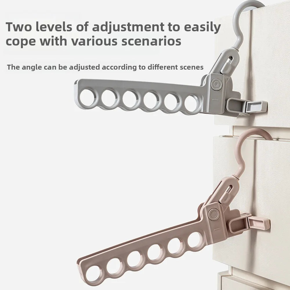 6-Hole Foldable Clothes Hanger – Lightweight Travel Rack