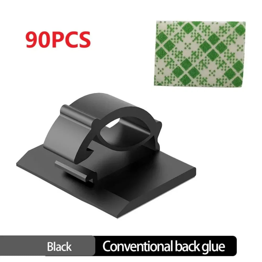 Cable Organizer Clips & Cord Holder – 30–90 Pc Wire Manager