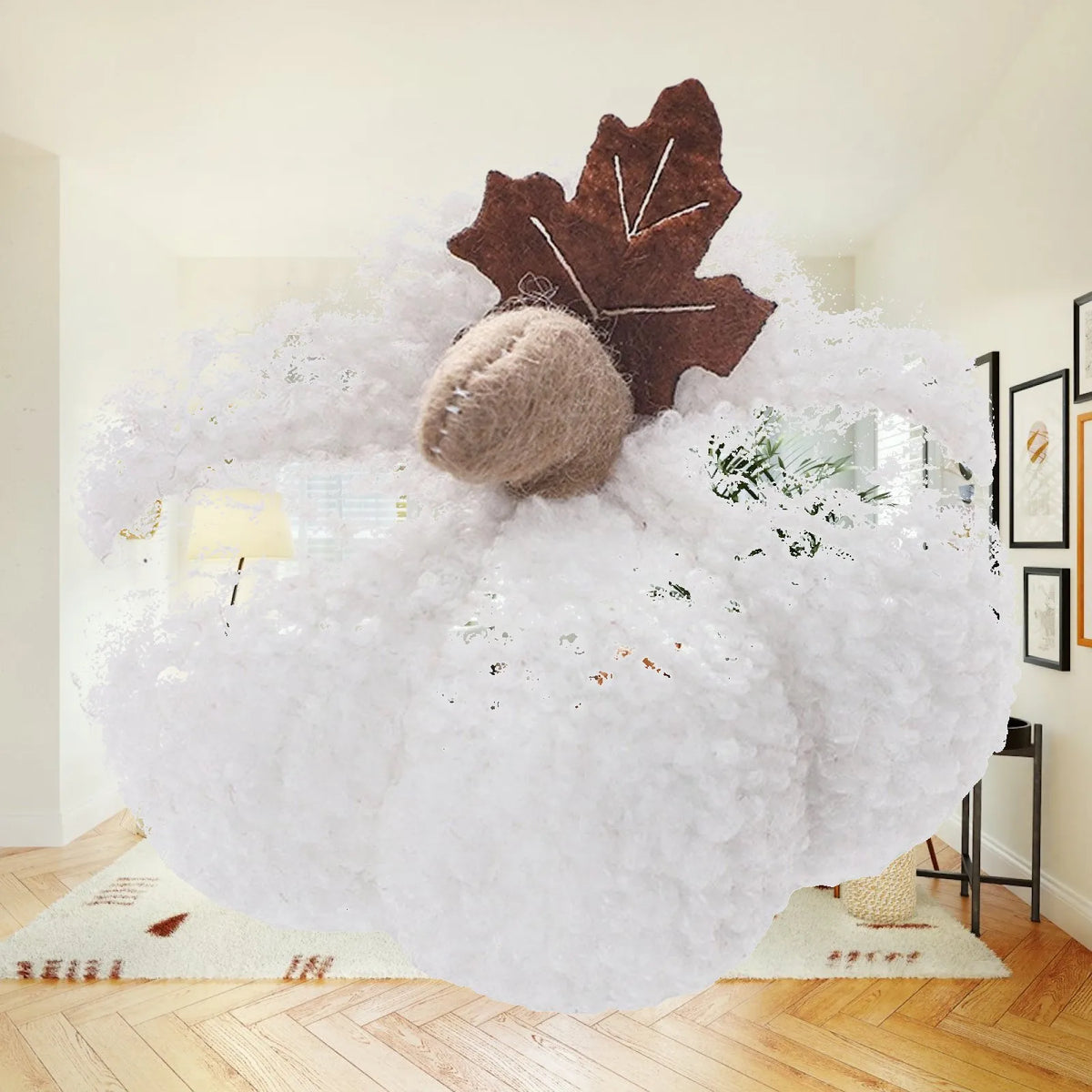 Velvet Artificial Pumpkin – Fall & Thanksgiving Tabletop Decor