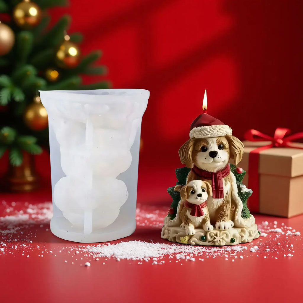 Christmas Puppy Silicone Mold – DIY Candle Soap Resin Craft
