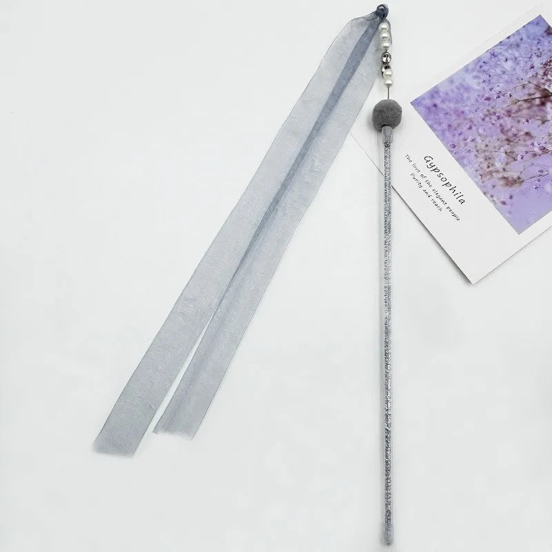 Feather & Bell Cat Wand Toy – Handheld Tickle Wand