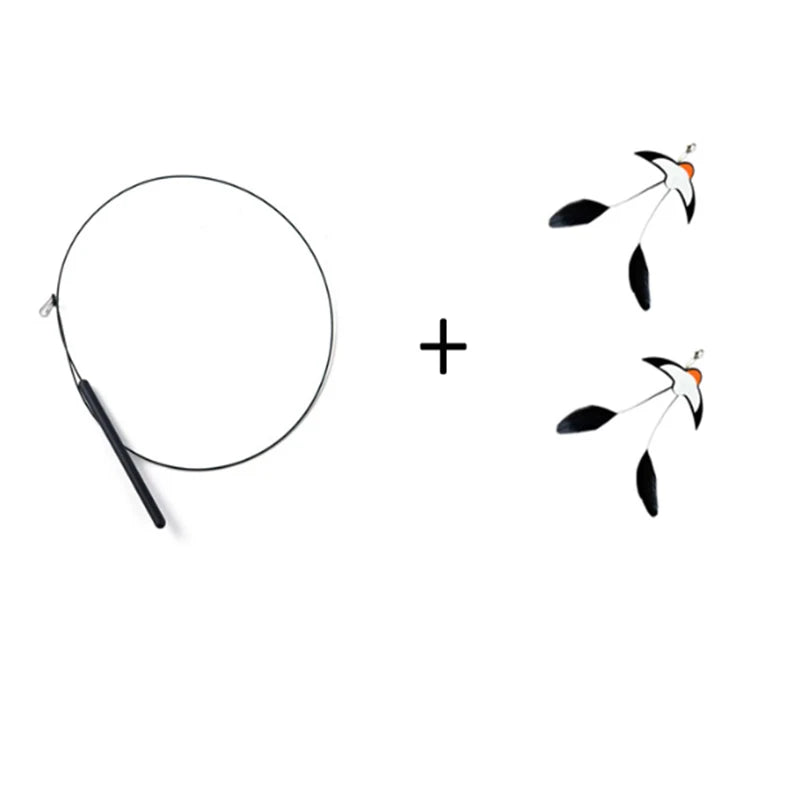 Cat Feather Teaser Wand Toy with Bells – Interactive Play