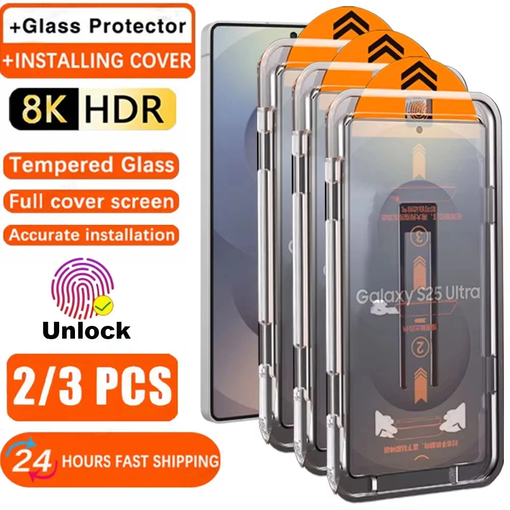 Samsung Tempered Glass Screen Protector + Install Kit | AKABEILA
