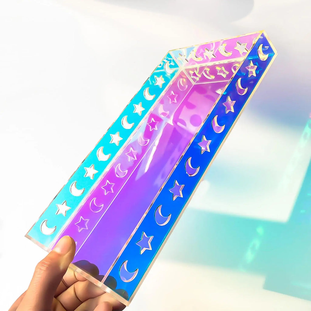 Iridescent Acrylic Vanity Tray – Makeup & Jewelry Organizer