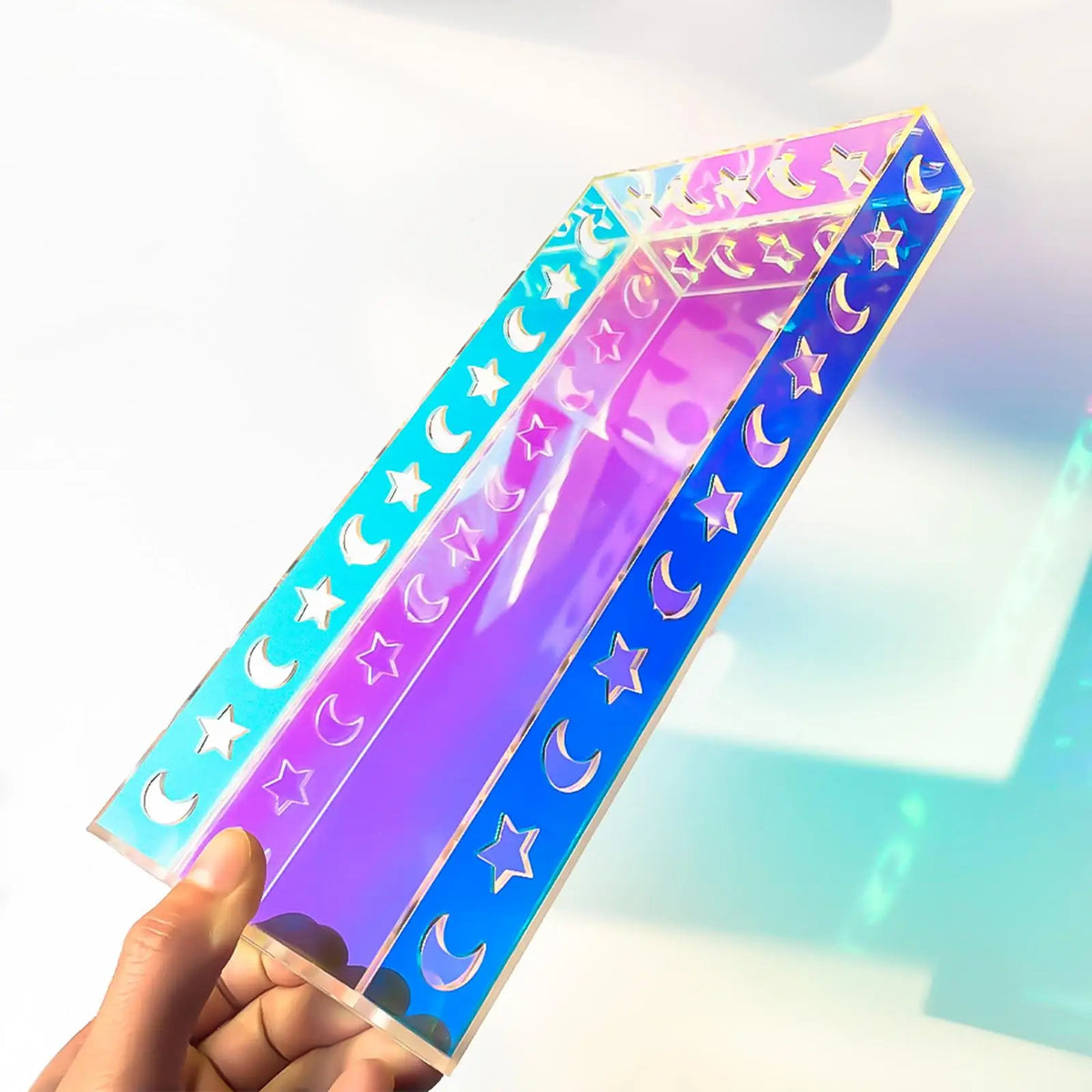 Iridescent Acrylic Vanity Tray – Makeup & Jewelry Organizer