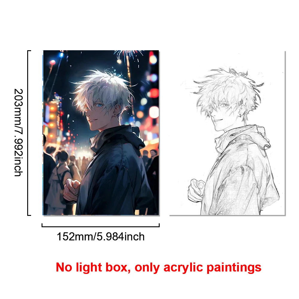 Satoru Gojo LED Light Frame – Jujutsu Kaisen Anime Decor