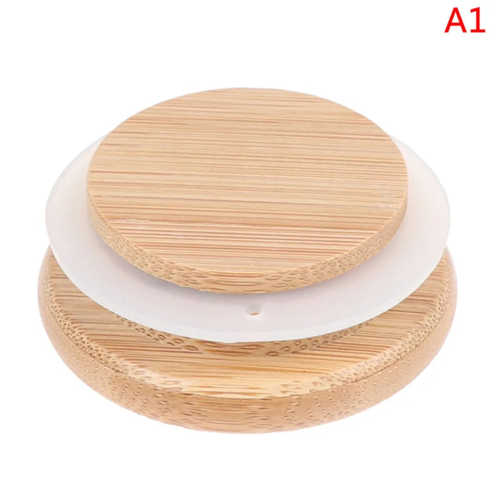 Reusable Bamboo Jar Lids with Silicone Seal – 85mm