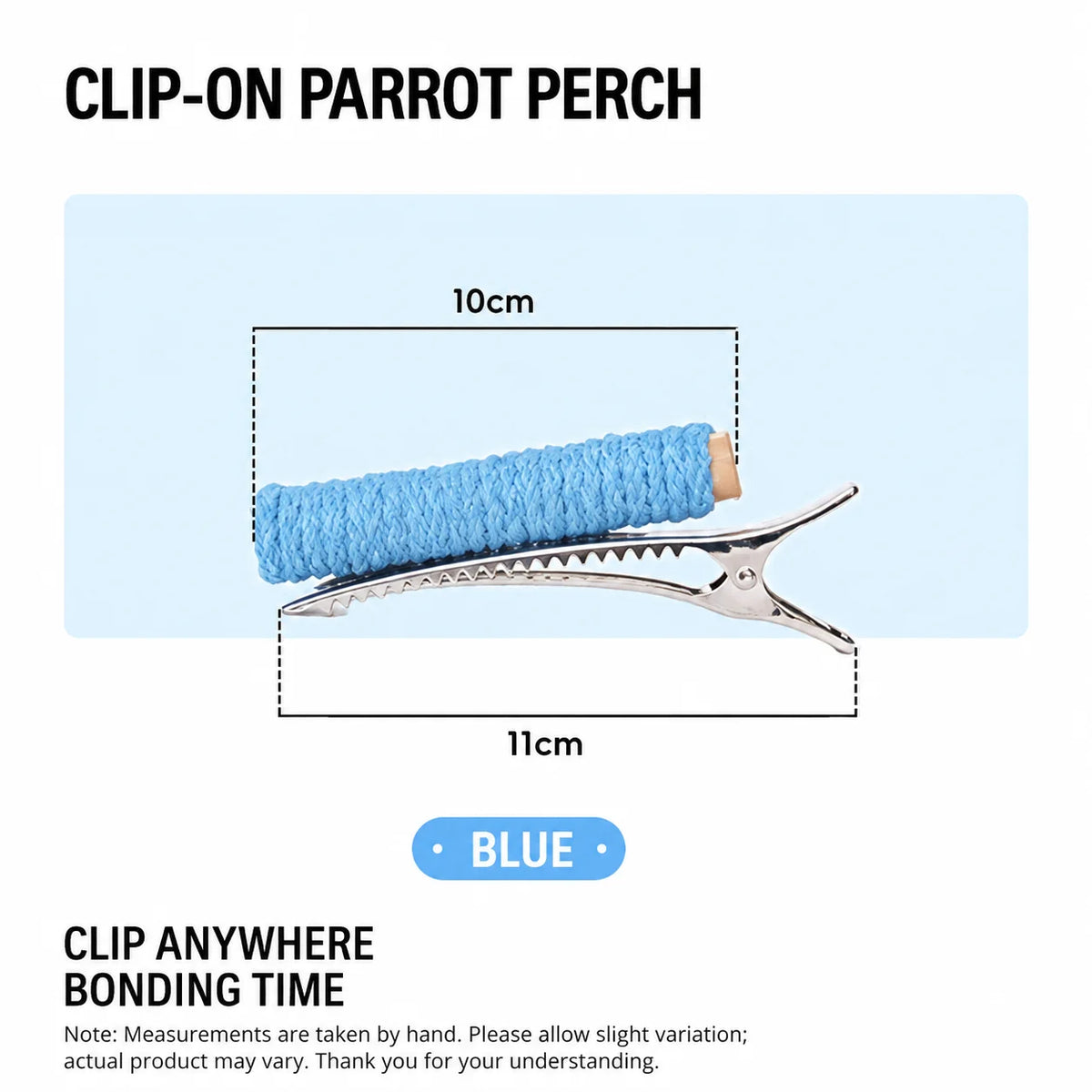 Clip-On Cotton Rope Parrot Perch Stand & Bird Grinding Toy