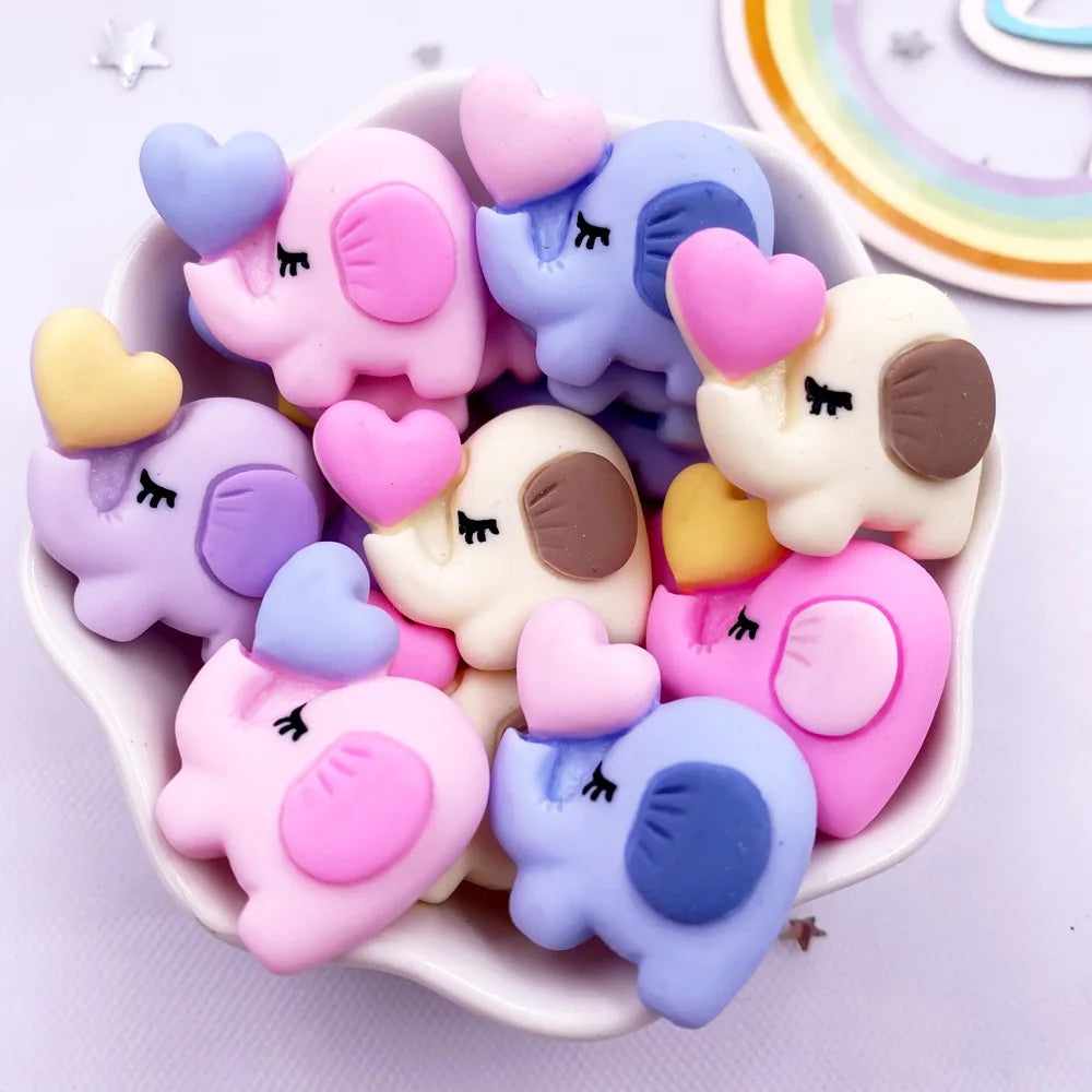 10PCS Resin Elephant Flatback Cabochons – DIY Craft Embellish