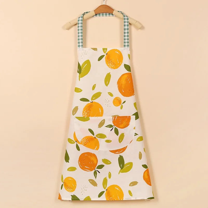 Floral Pure Cotton Kitchen Apron – Soft, Breathable Adult Bib