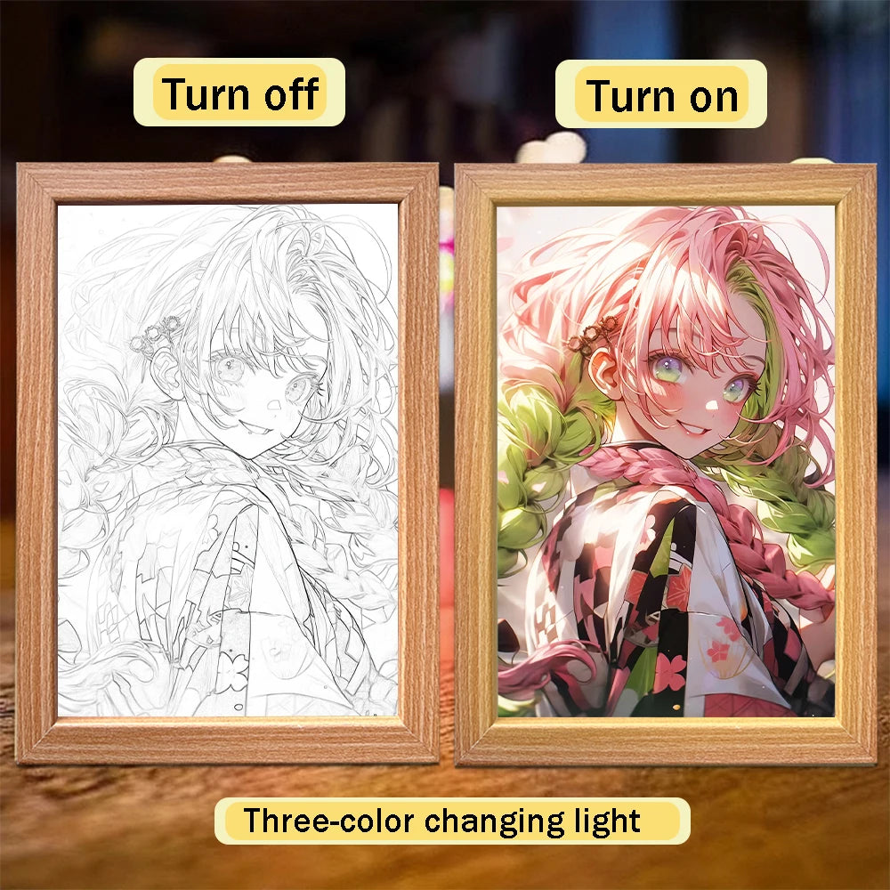 Tanjiro Kamado LED Night Light Frame | Demon Slayer Anime Lamp