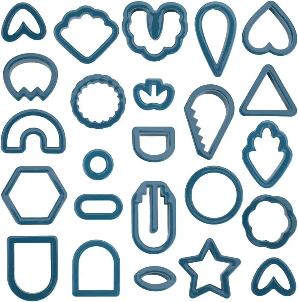 24-Piece Polymer Clay Cutters – Multi-Shape Geometric DIY Set