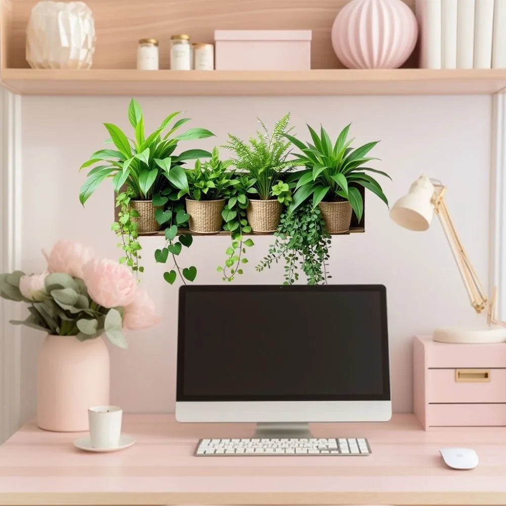 Self-Adhesive Green Plant Wall Sticker | Peel & Stick Decal