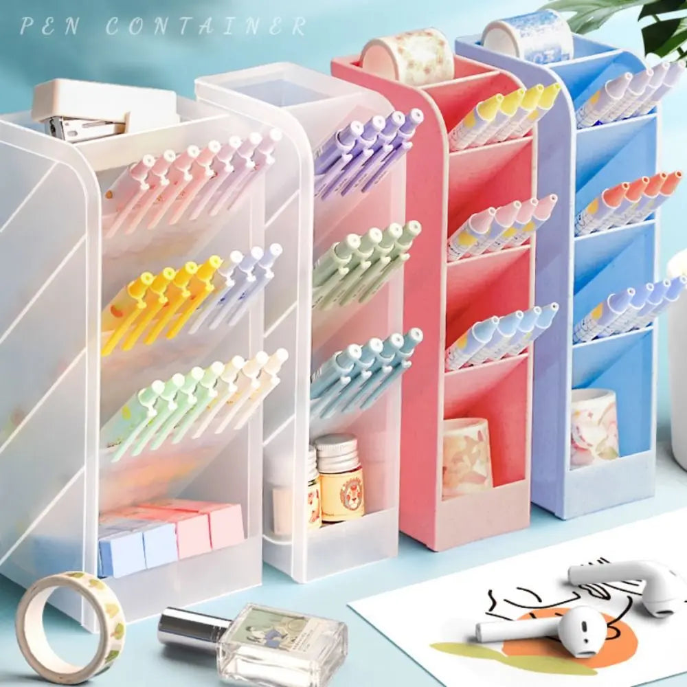 Large Capacity Diagonal Pen Holder | Desktop Organizer