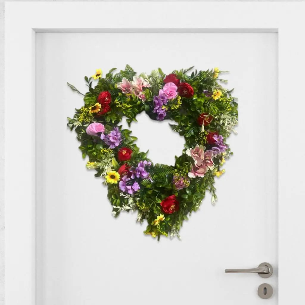 Heart Shape Artificial Flower Eucalyptus Wreath – 16 Inch