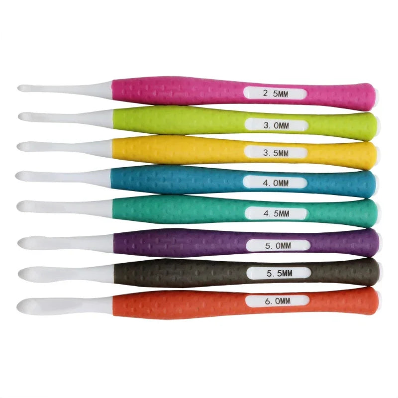 8-Piece Crochet Hook Set with Soft Anti-Slip Handles
