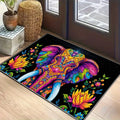 Retro Elephant Anti-Slip Floor Mat – Washable Polyester Rug
