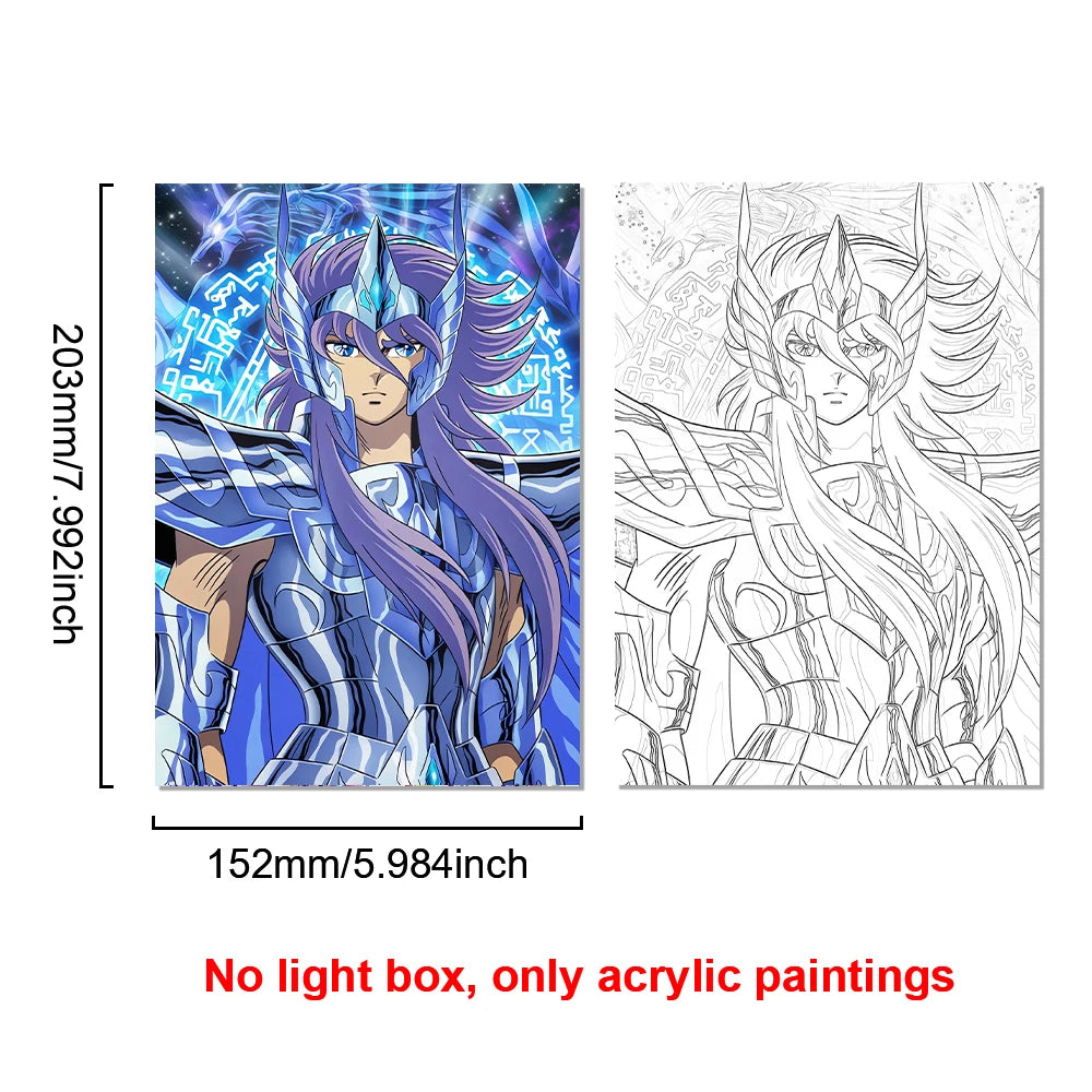 Saint Seiya Anime LED Light Painting | Bedroom Decor Gift