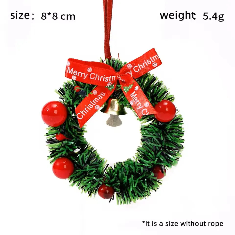 Mini Christmas Wreath Ornament with Bells – 5 Styles
